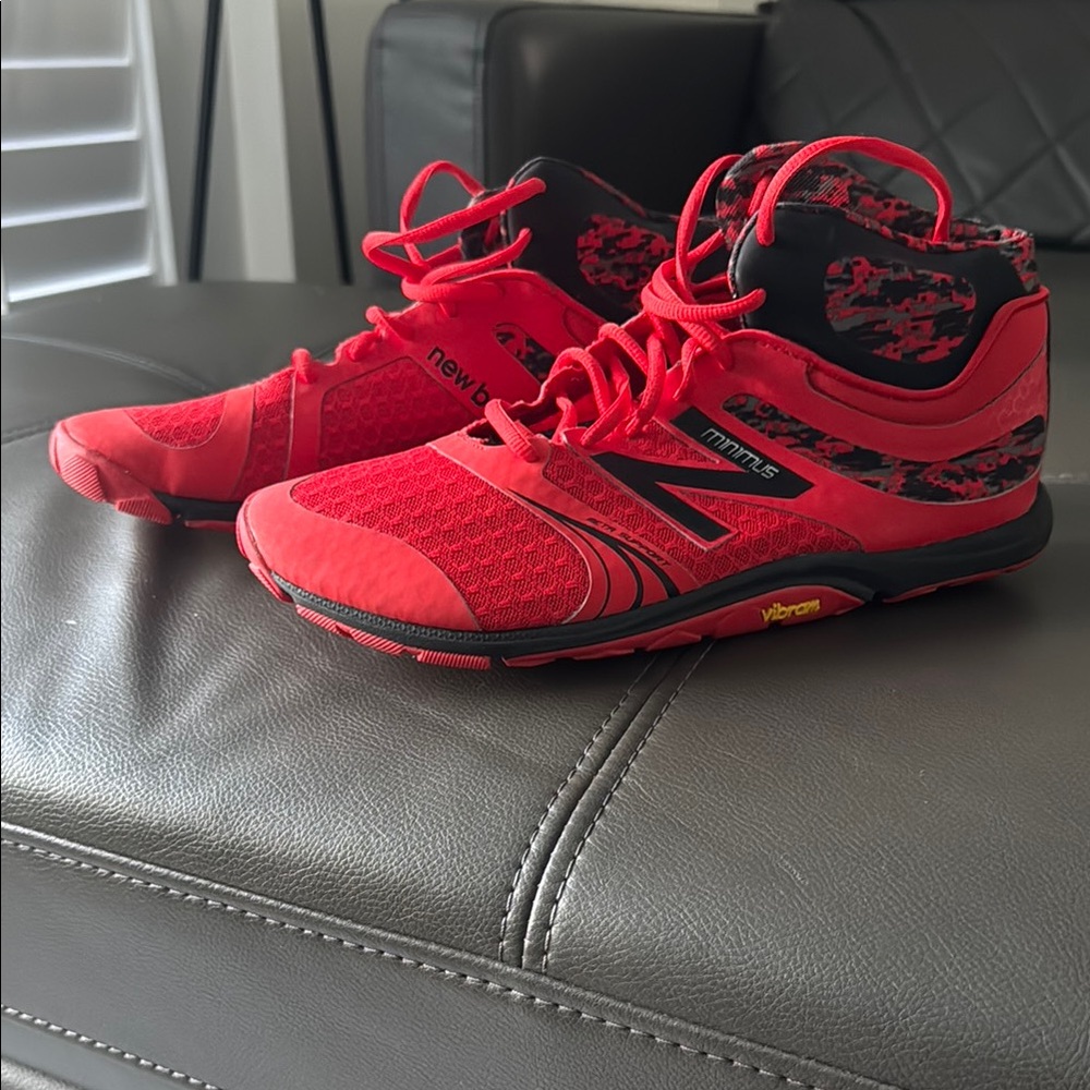 New Balance Red and Black Minimus Trail Shoes